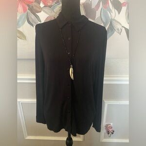 T Tahari Black Button-Down Shirt (see description)